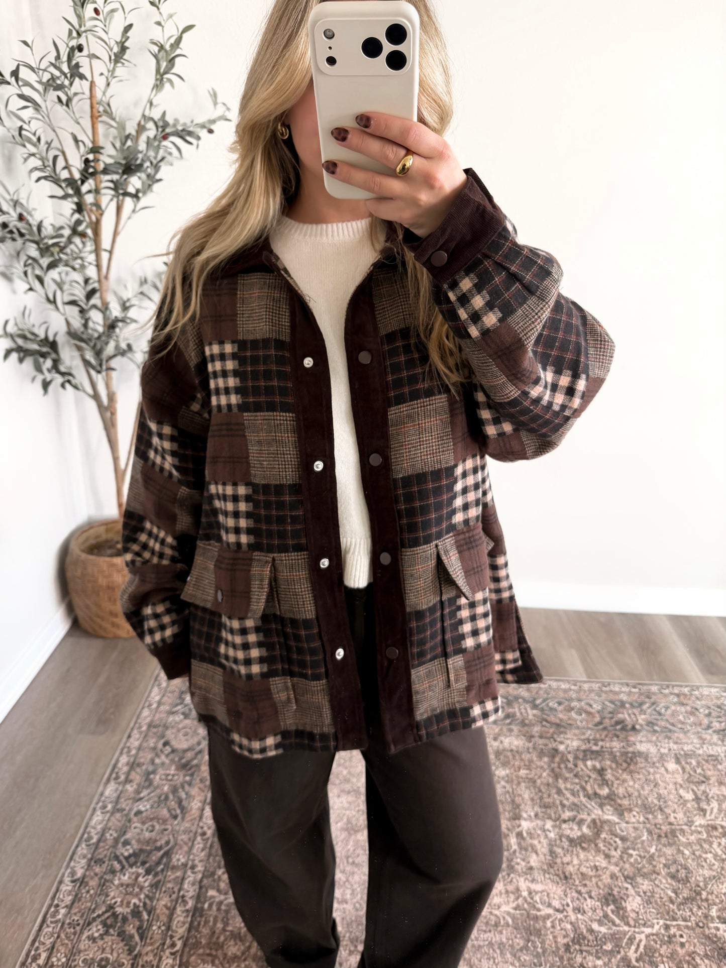 Gramps' Favorite Patchwork Shacket (Restocking 10.26 - we secured the last of the vendors inventory for this restock)