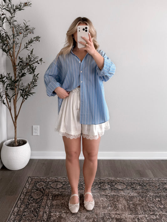 Nantucket Striped Button Down Top