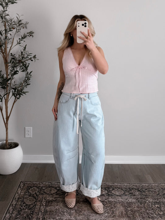 Tulip Tie-back Top / Soft Pink (Coming in new color)