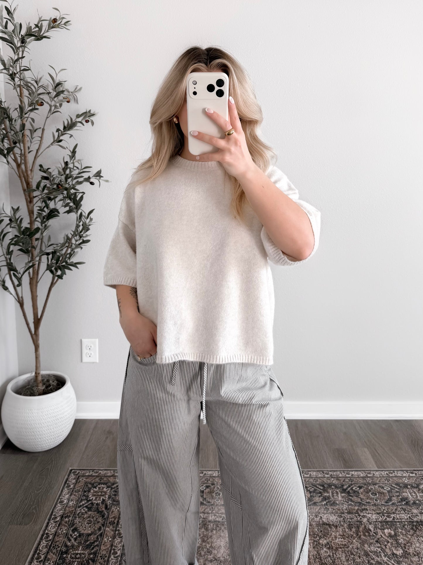 Spring Clouds Knit Sweater / Oat