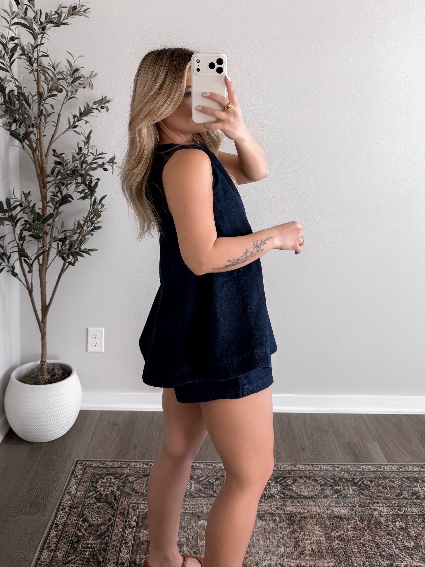 Seeing Denim Short Set