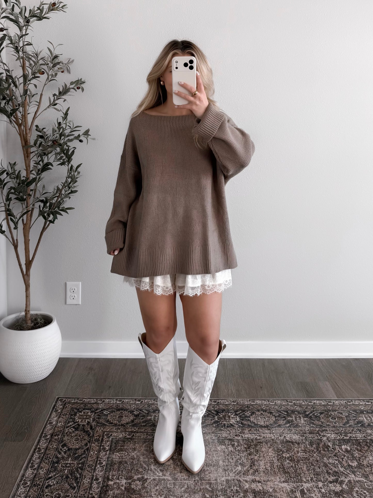 Café Date Ribbed Sweater
