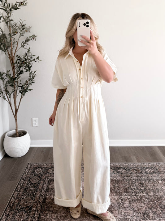 Coconut Cream Wide Leg Jumpsuit