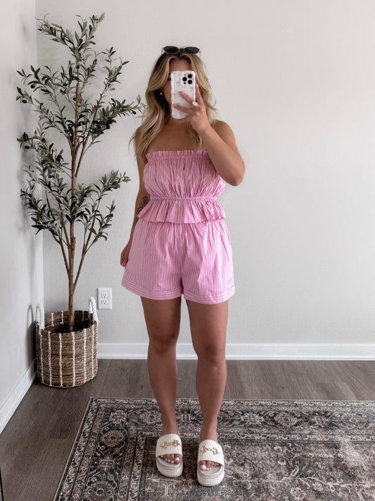Beach Babe Striped Short Set Final Sale