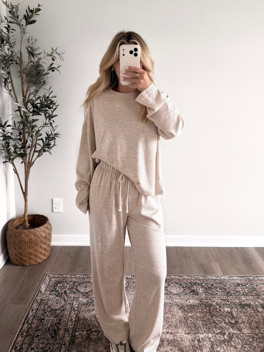 Natural State Stripe Lounge Set (Restocking 7.29)