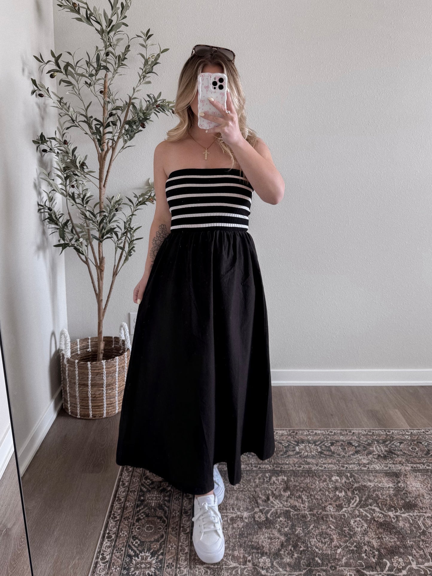 Brunch Date Striped Midi Dress