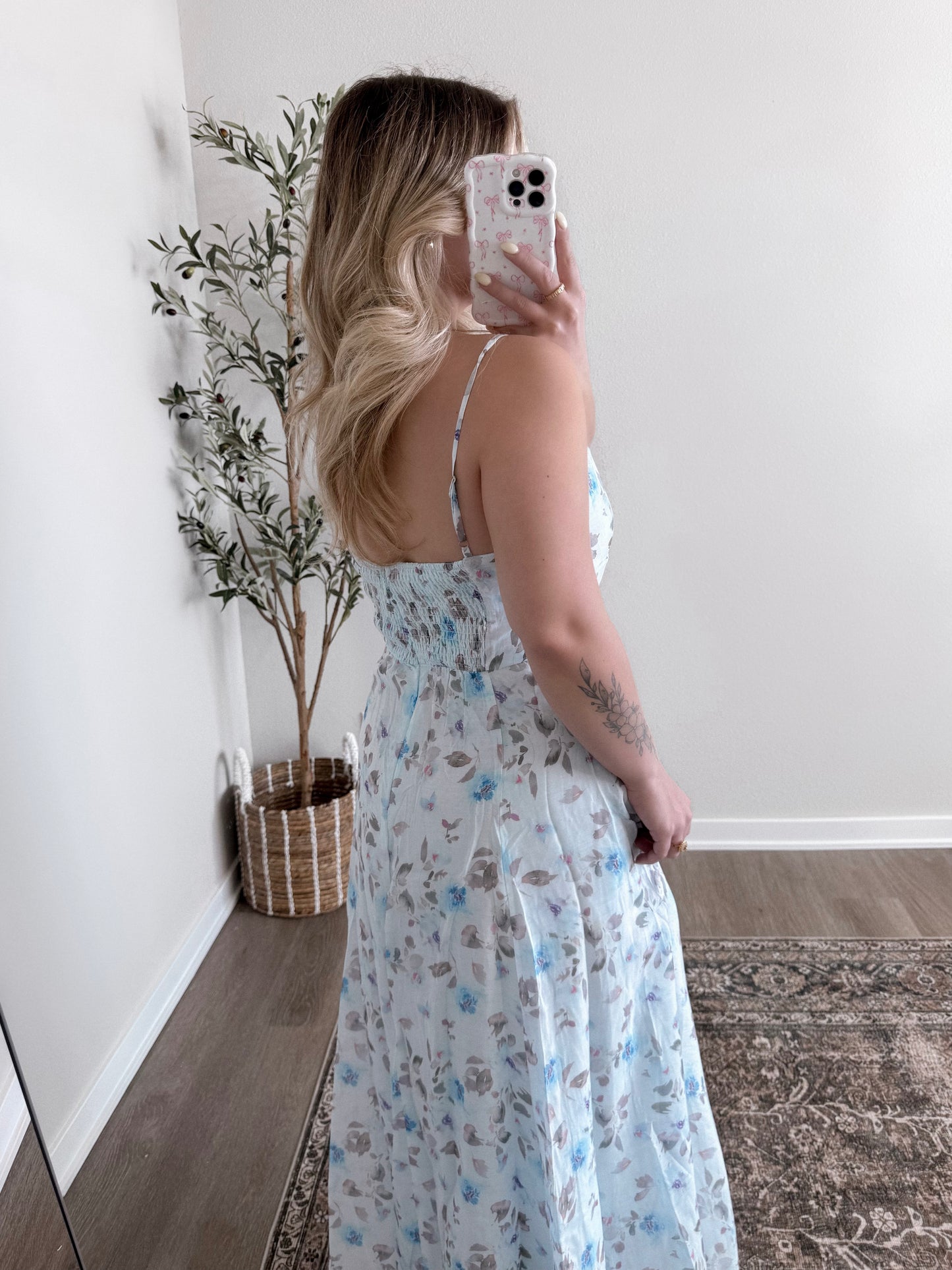 Spring Guest Floral Midi Dress