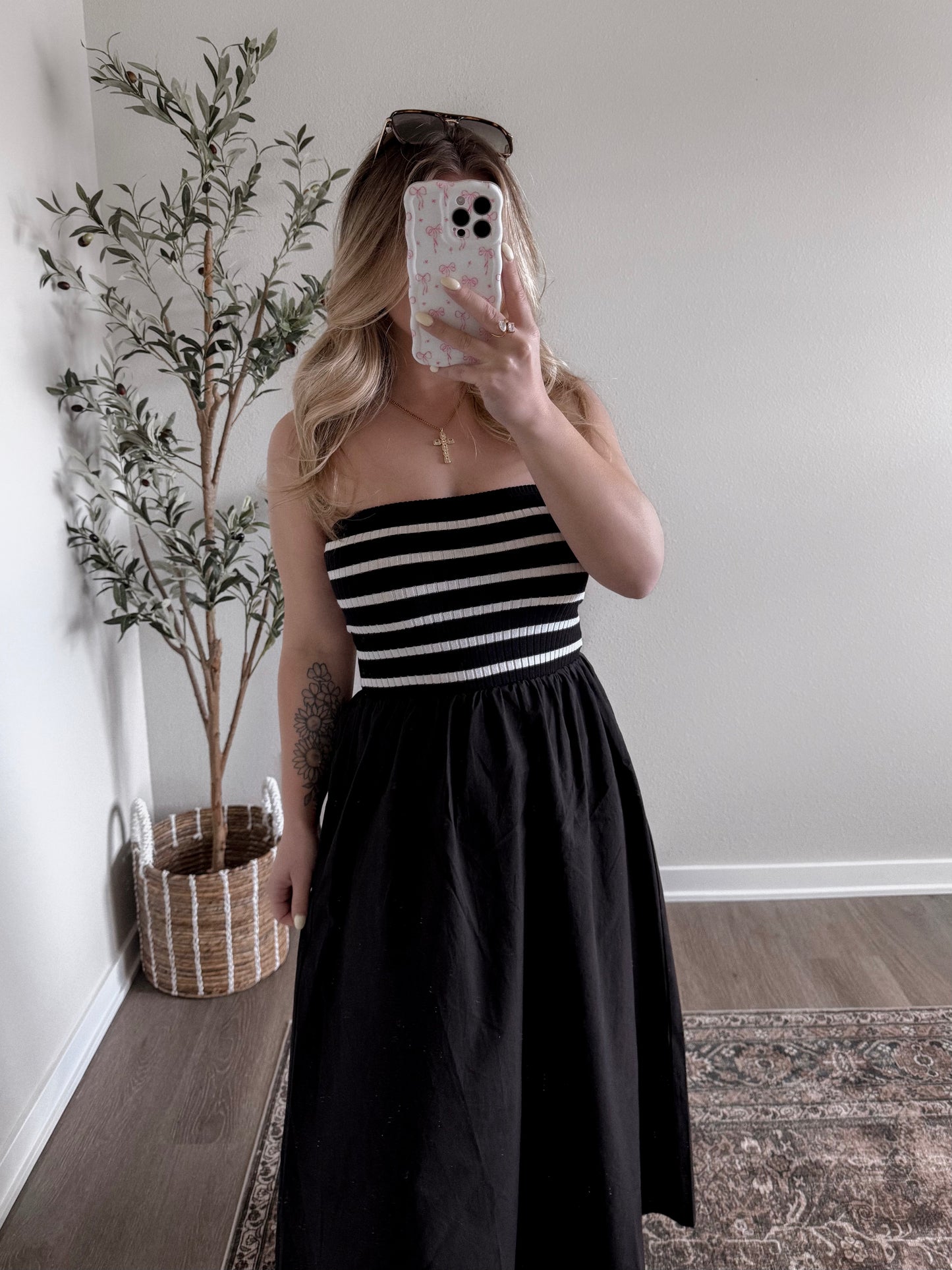 Brunch Date Striped Midi Dress