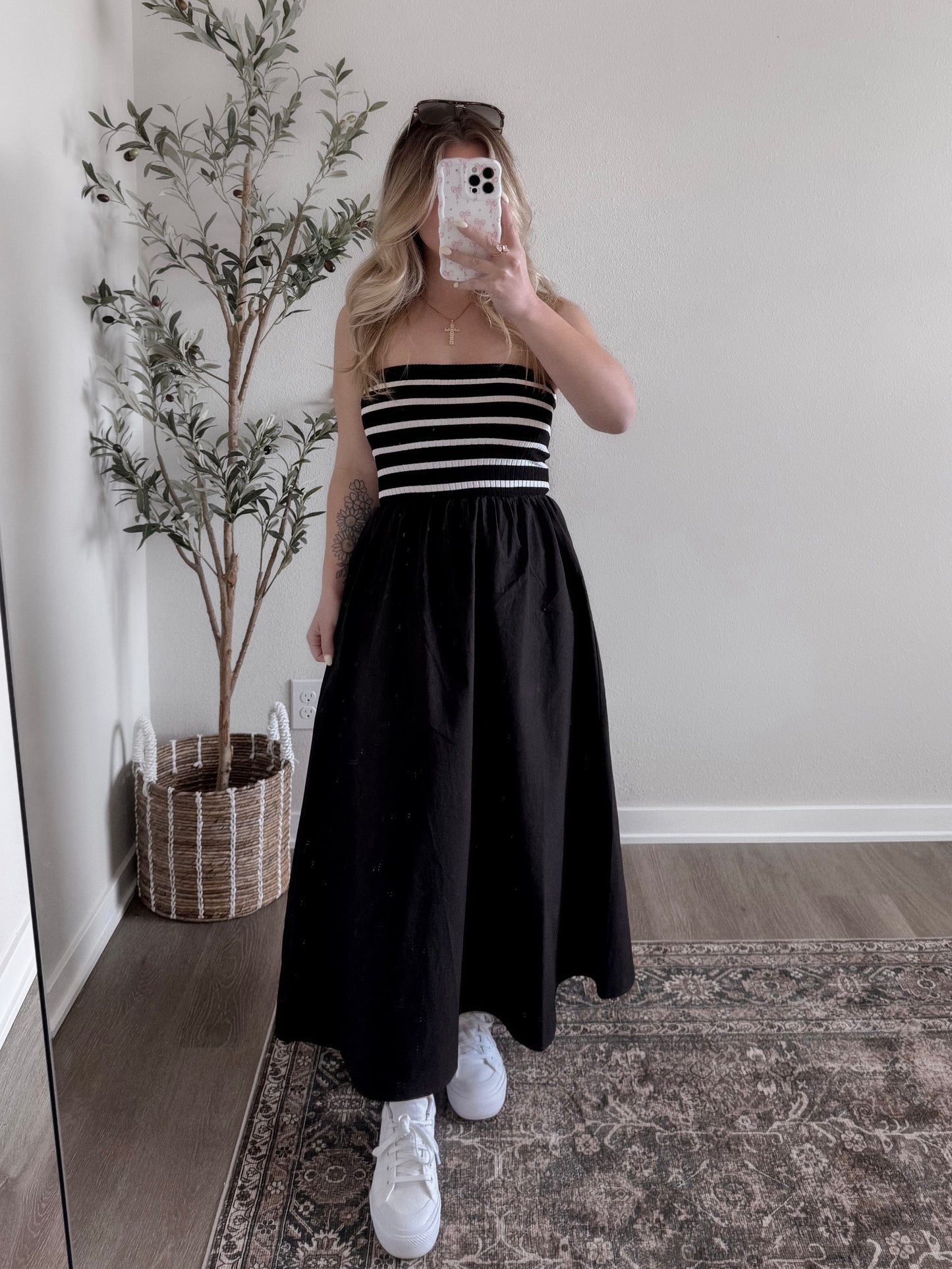 Brunch Date Striped Midi Dress
