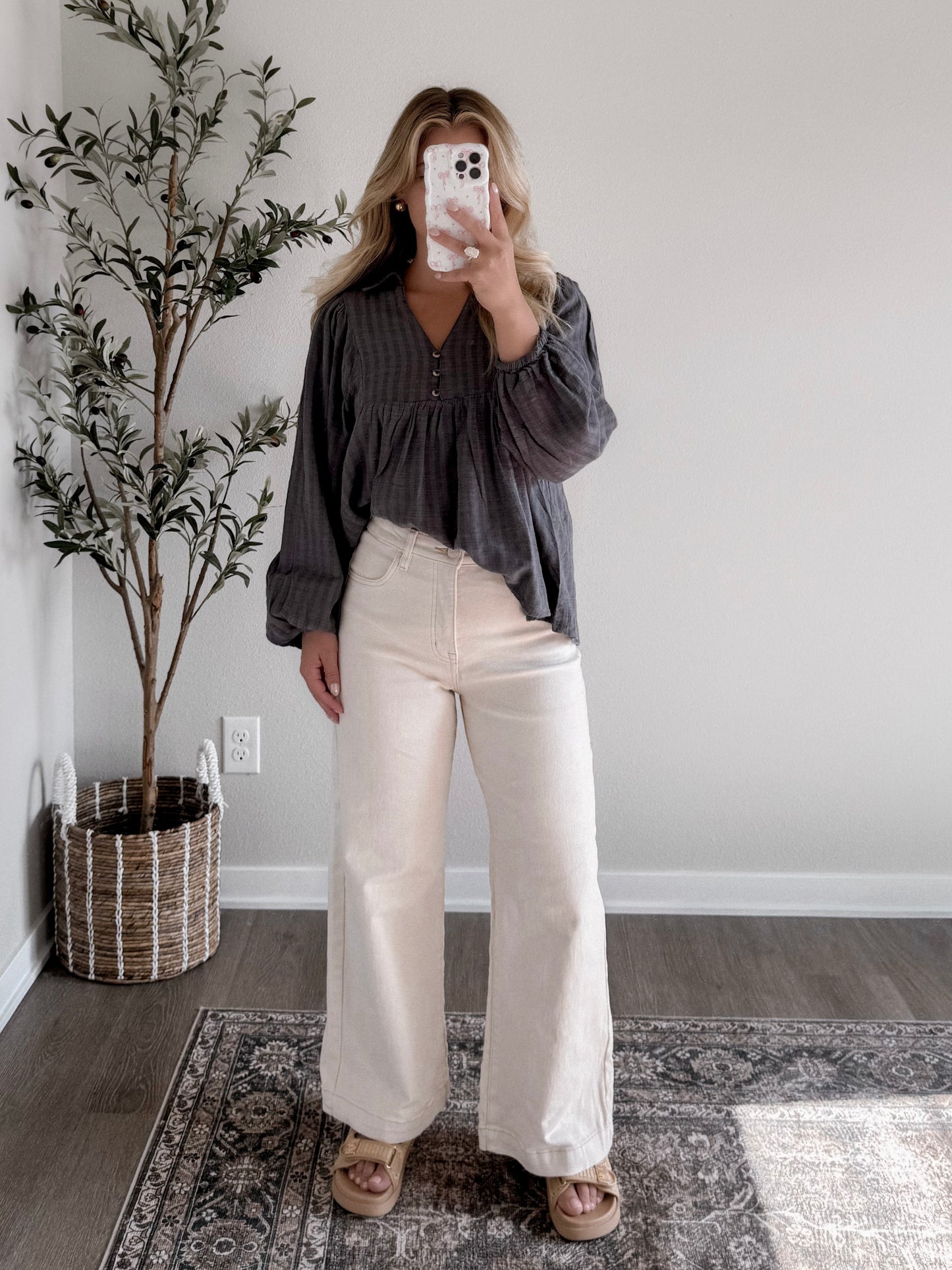 Sadie High Rise Crop Jean / Cream