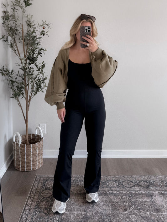 Running Late Athleisure Jumpsuit / Black
