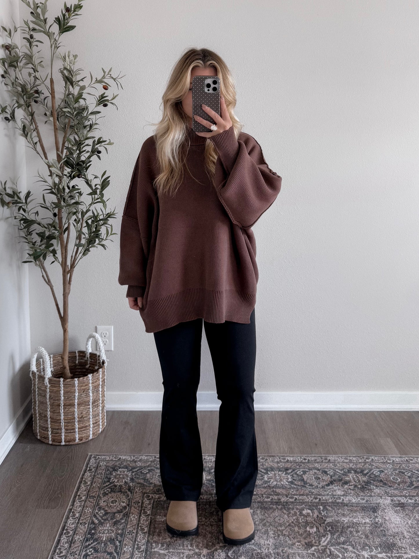 Comfort Ribbed Oversized Sweater / Chocolate (Restocking Soon)