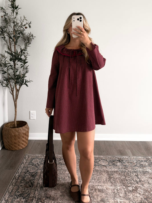 Cordial Grid Collared Dress