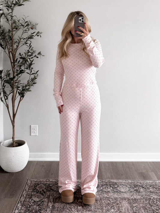 Cozy Crush Pointelle Lounge Set / Pink