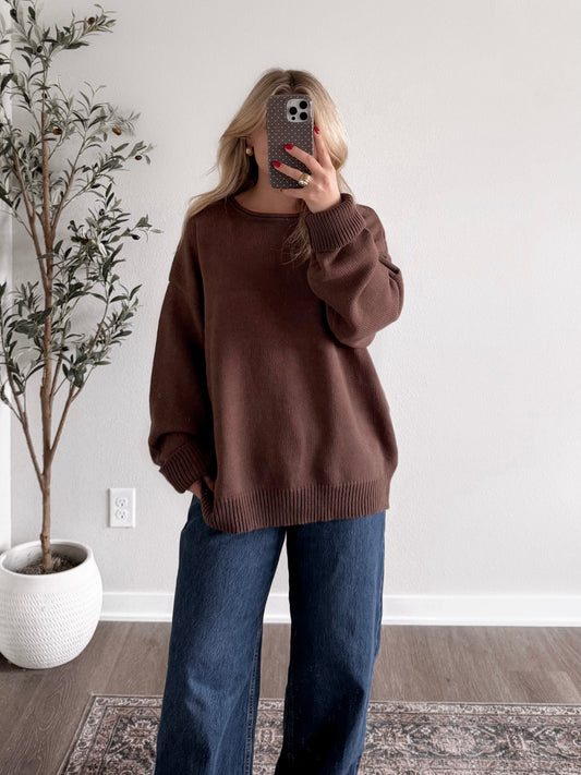 Mocha Drift Oversized Sweater