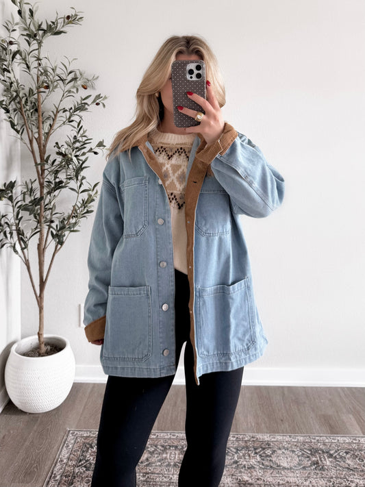 Acreage Collared Barn Jacket / Lt Denim