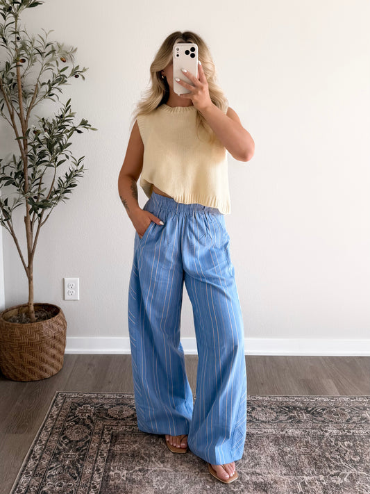 Bluewater Stripe Wide Leg Pants