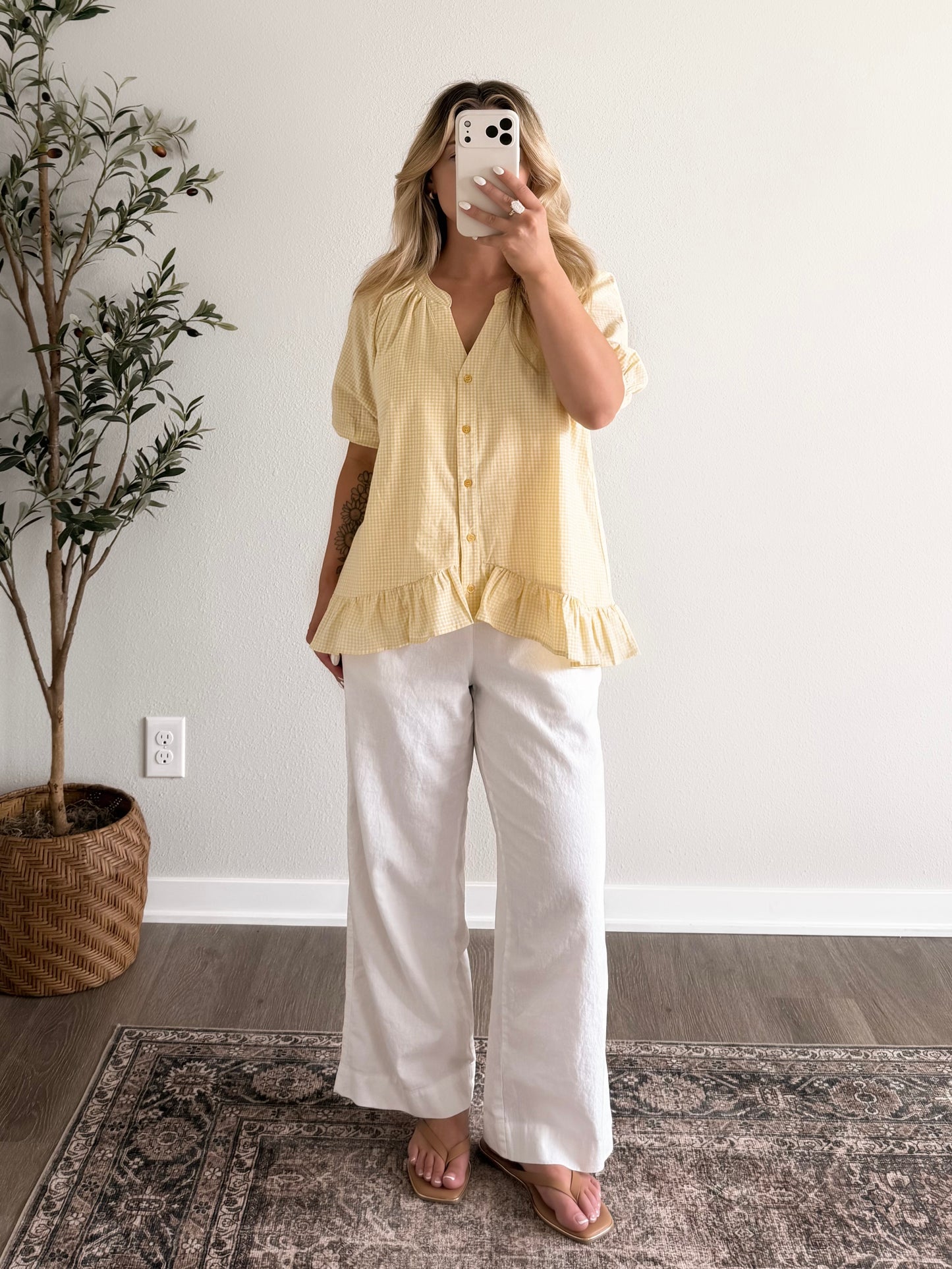 Lemon Sugar Gingham Top