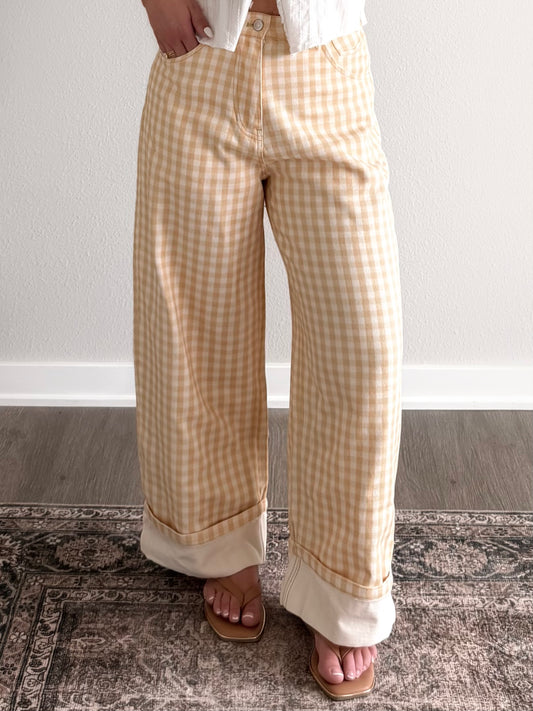Honey Butter Gingham Pant