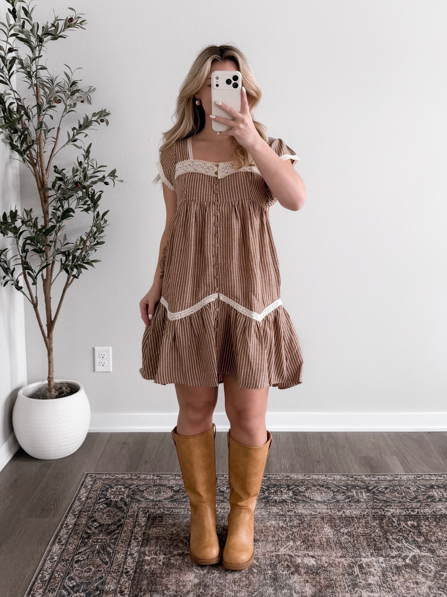 Finch Striped Babydoll Dress