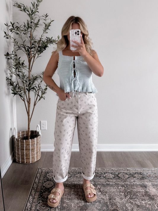 Sophia Floral Barrel Jean Final Sale