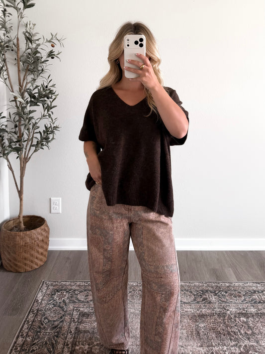 Everyday Favorite Knit Top / Espresso (Restocking 7.27)