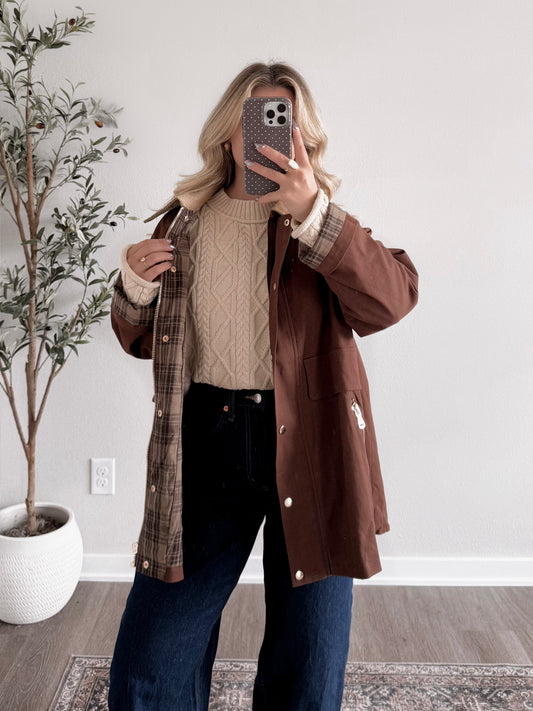 Harvest Collared Barn Jacket / Brown