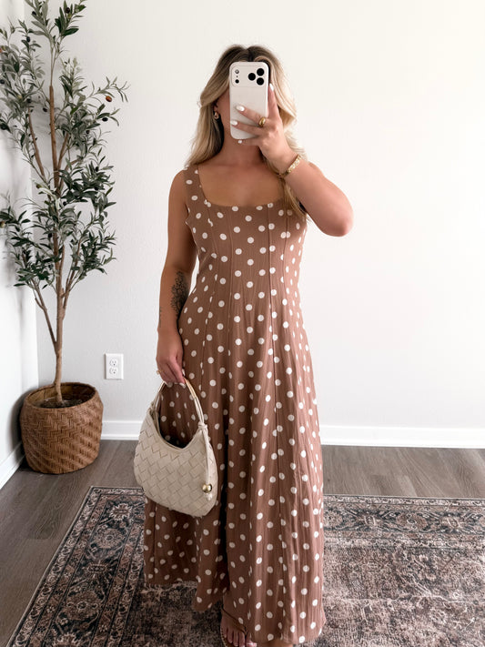 Dolce Latte Dot Midi Dress