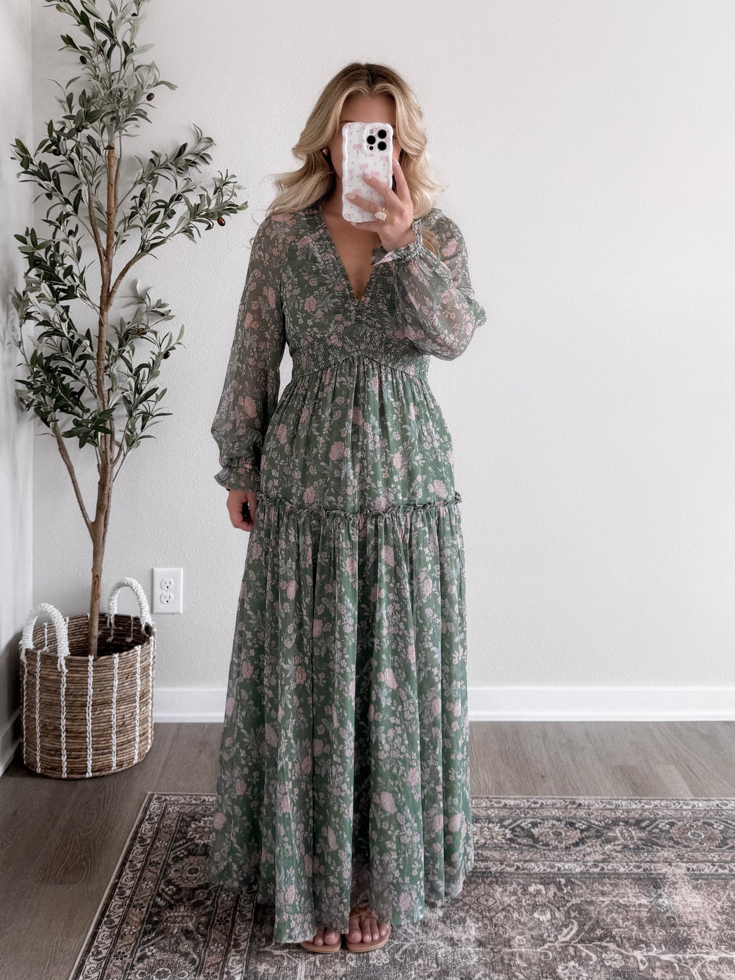 Eucalyptus Floral Maxi Dress