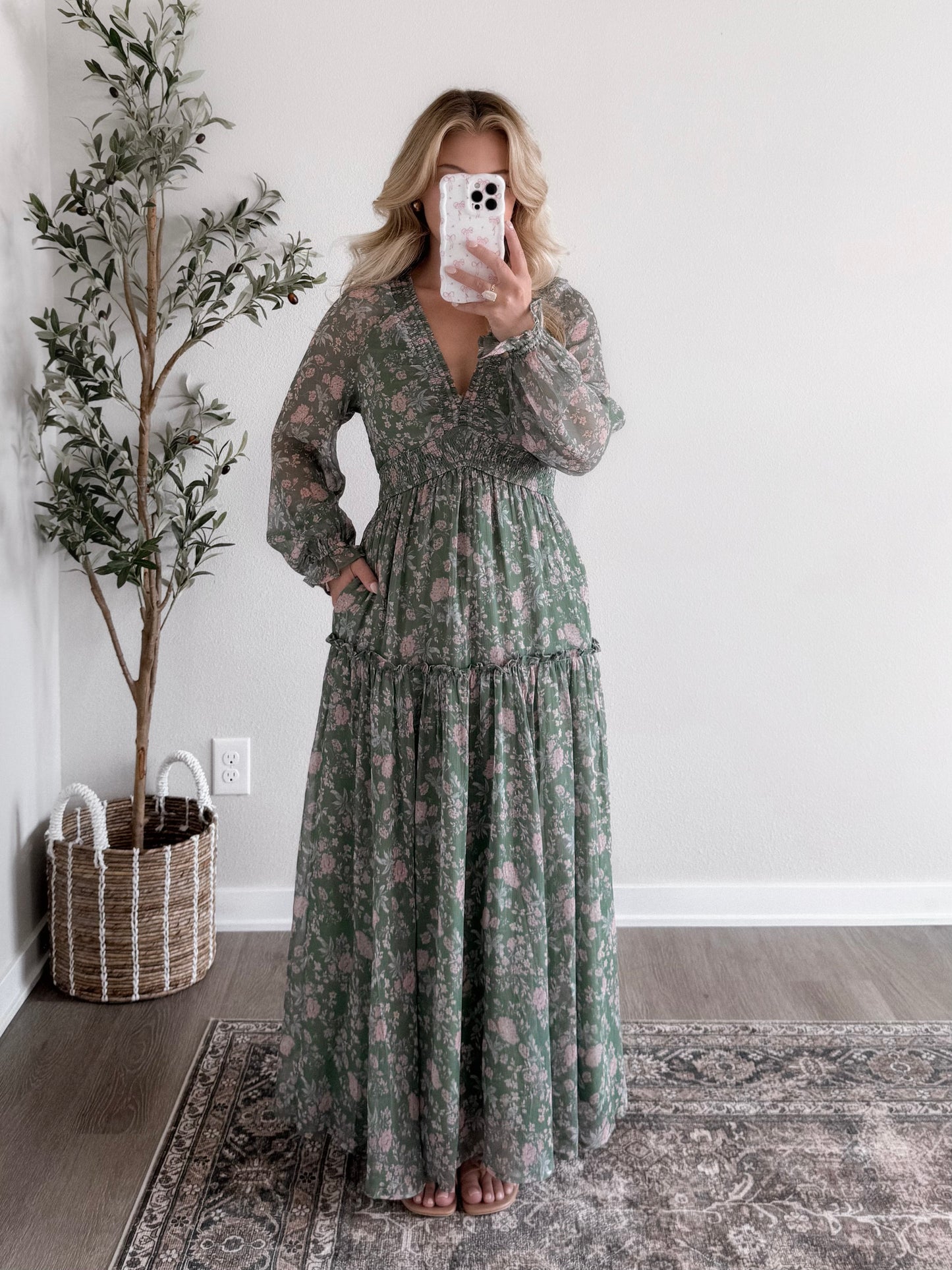Eucalyptus Floral Maxi Dress
