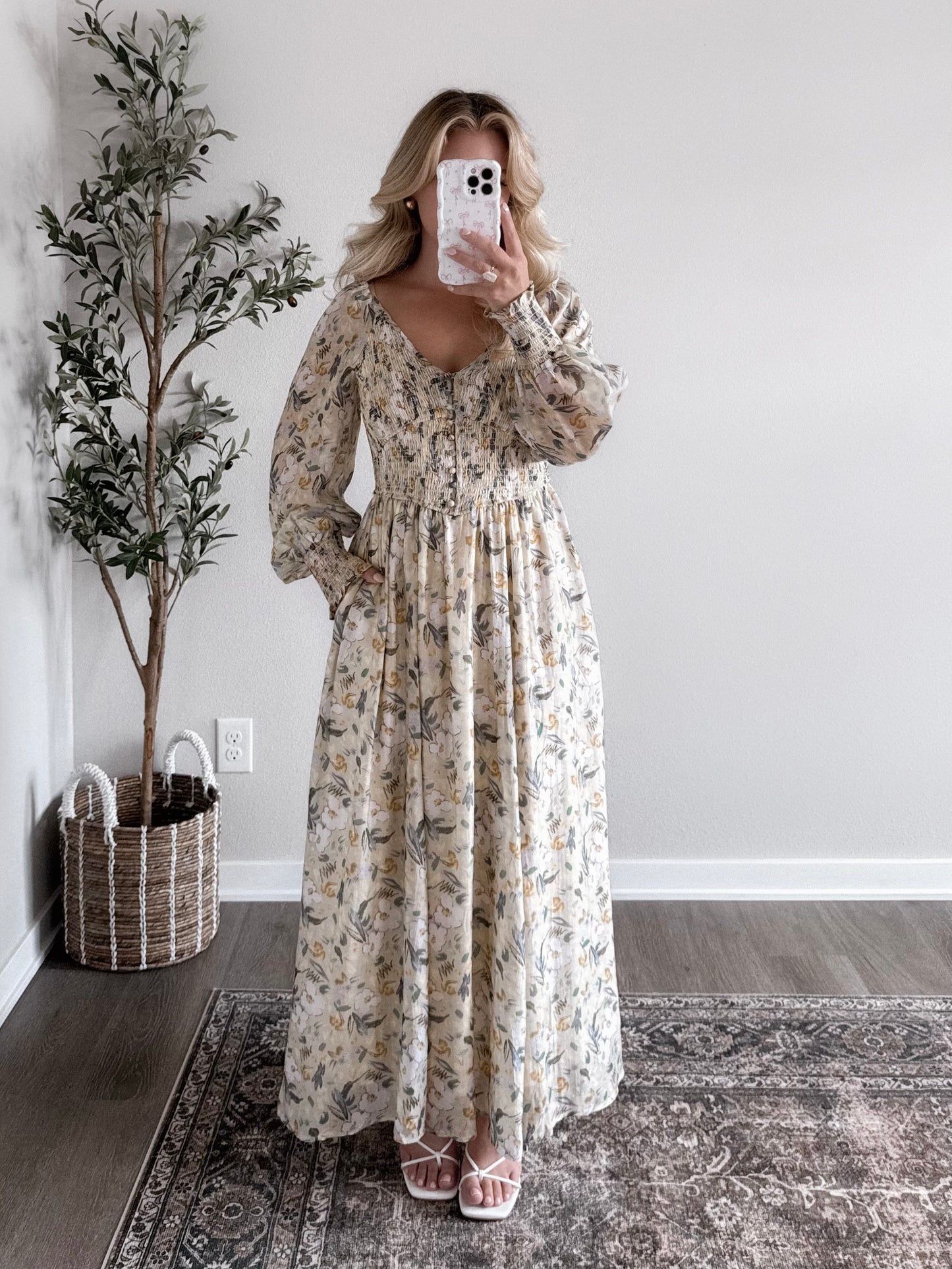 Fall Meadow Floral Maxi Dress