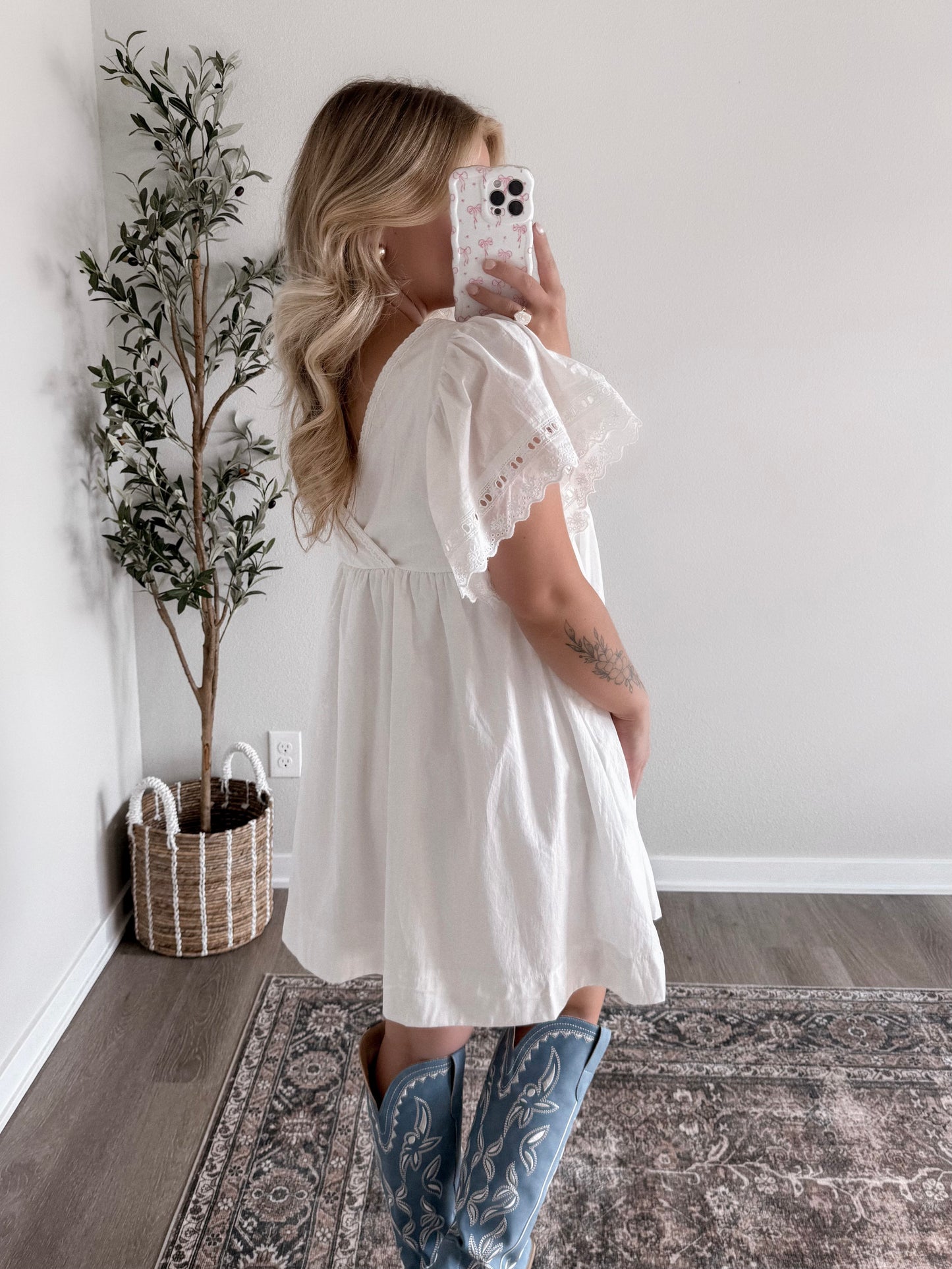 Dolly Eyelet Babydoll Dress (est ship date 8.07)