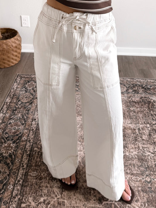 Covie Wide Leg Pant / Cream