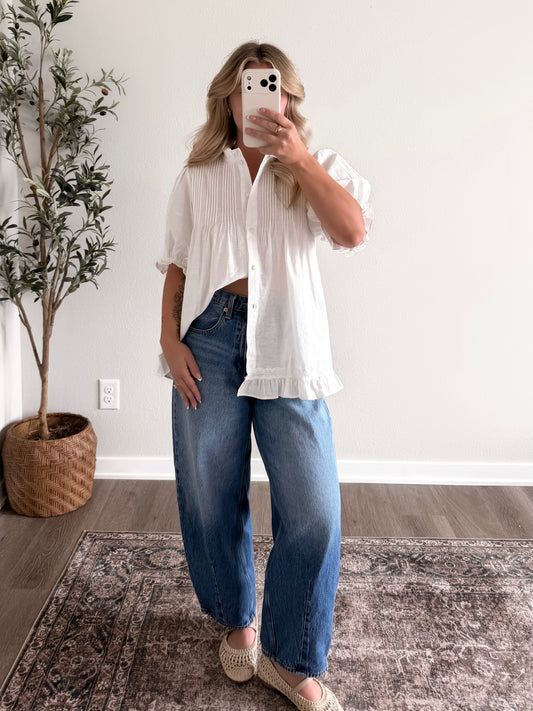 Sunday Heirloom Pleated Top