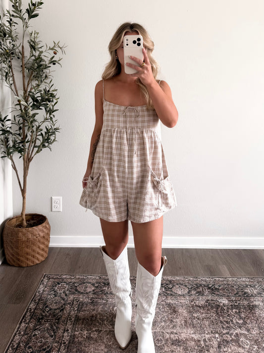 Bramble Grid Print Romper
