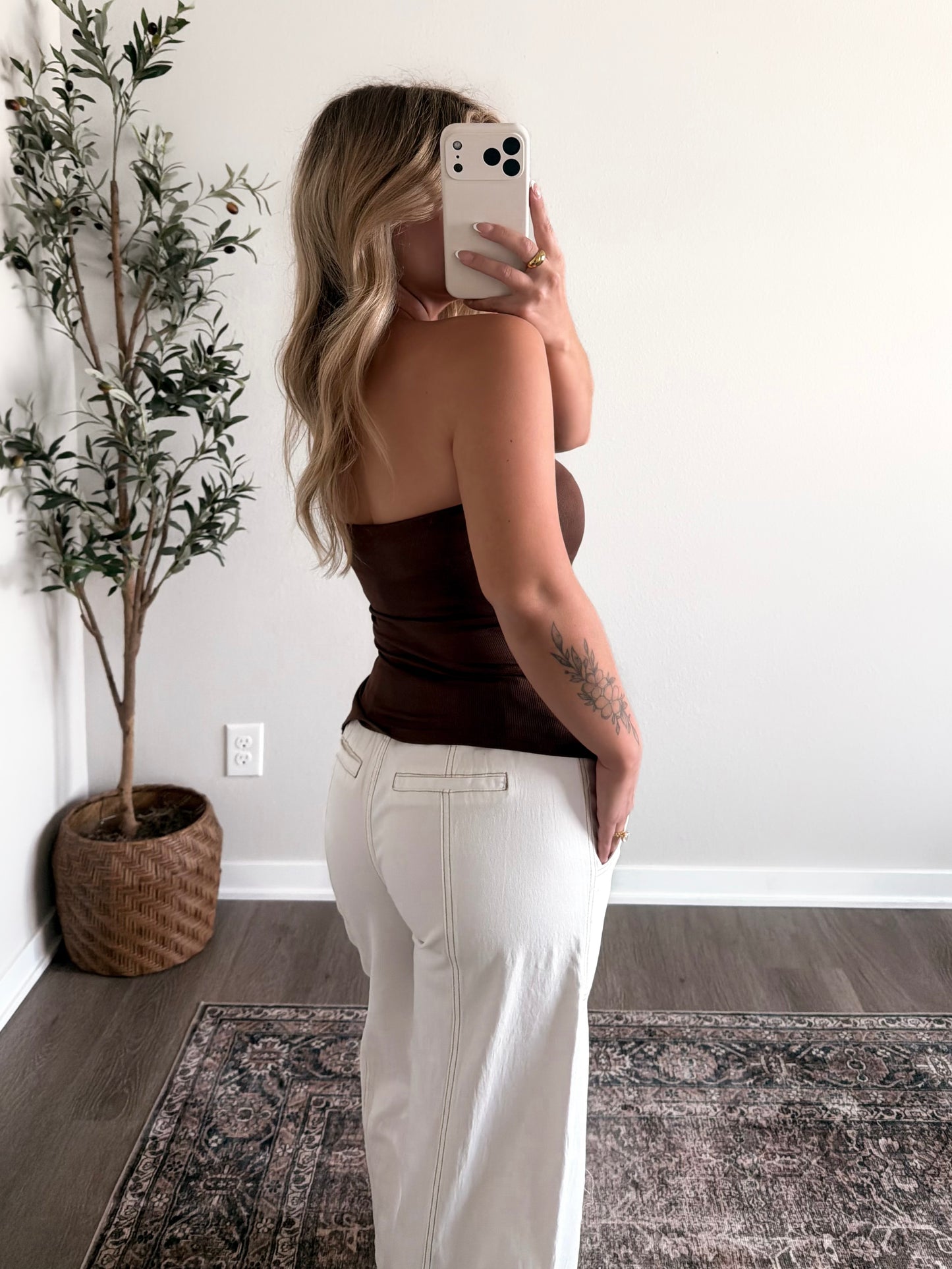 Cocoa Asymmetrical Basic Top
