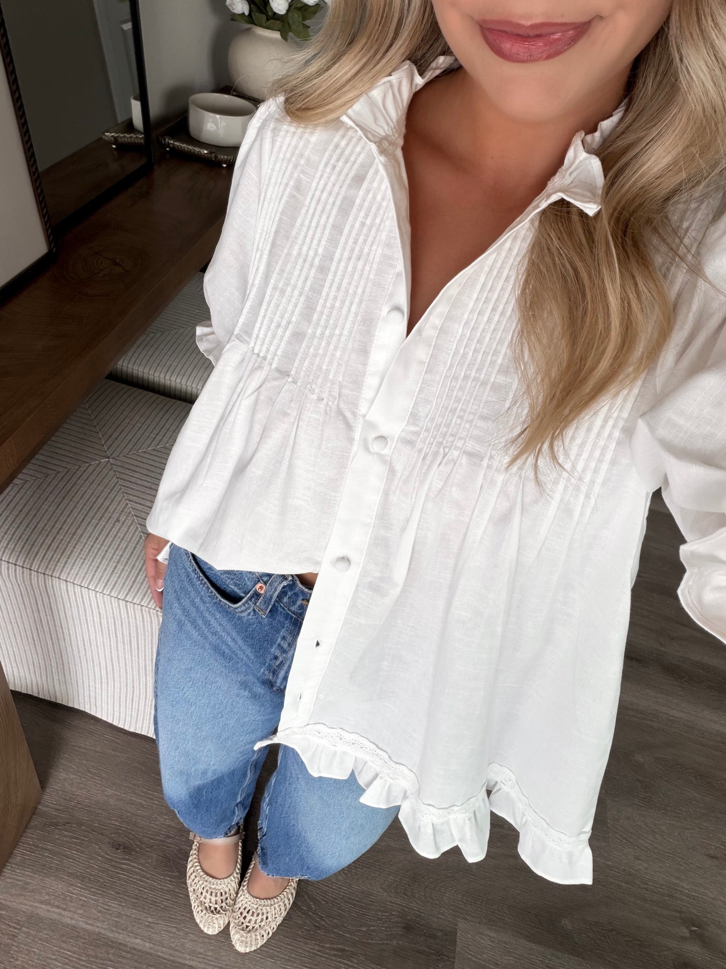 Sunday Heirloom Pleated Top