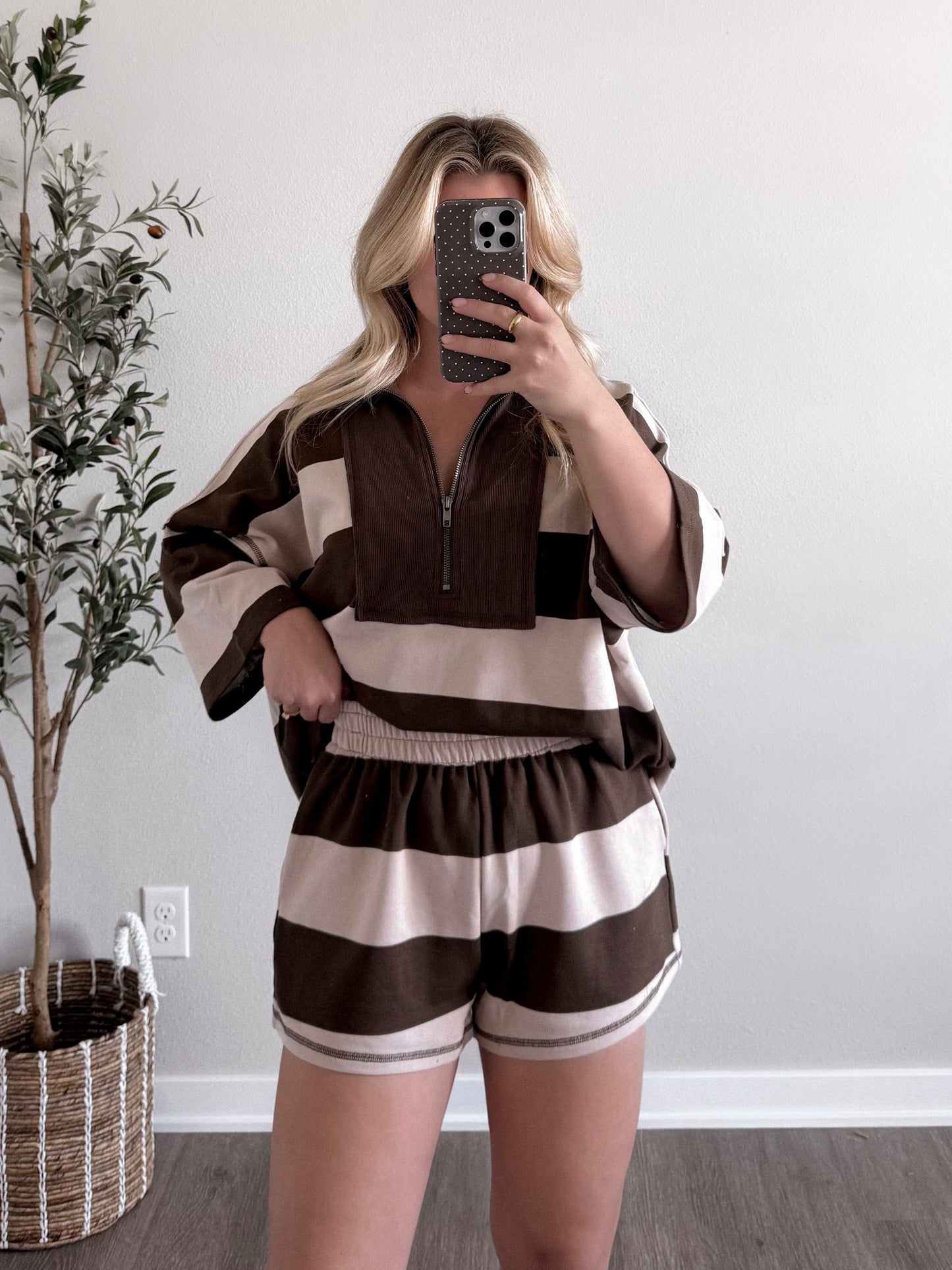Sadie Striped Lounge Short Set