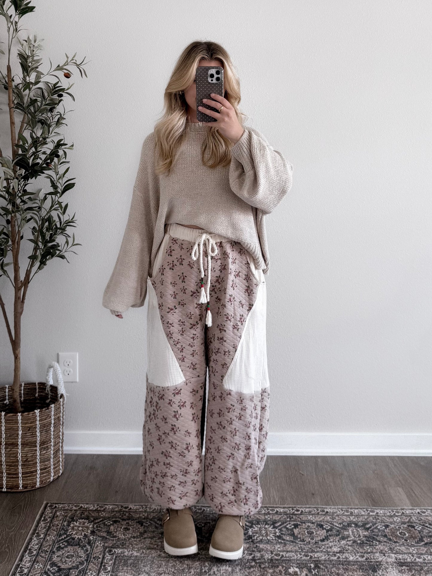 Cozy Camp Floral Quilted Jogger