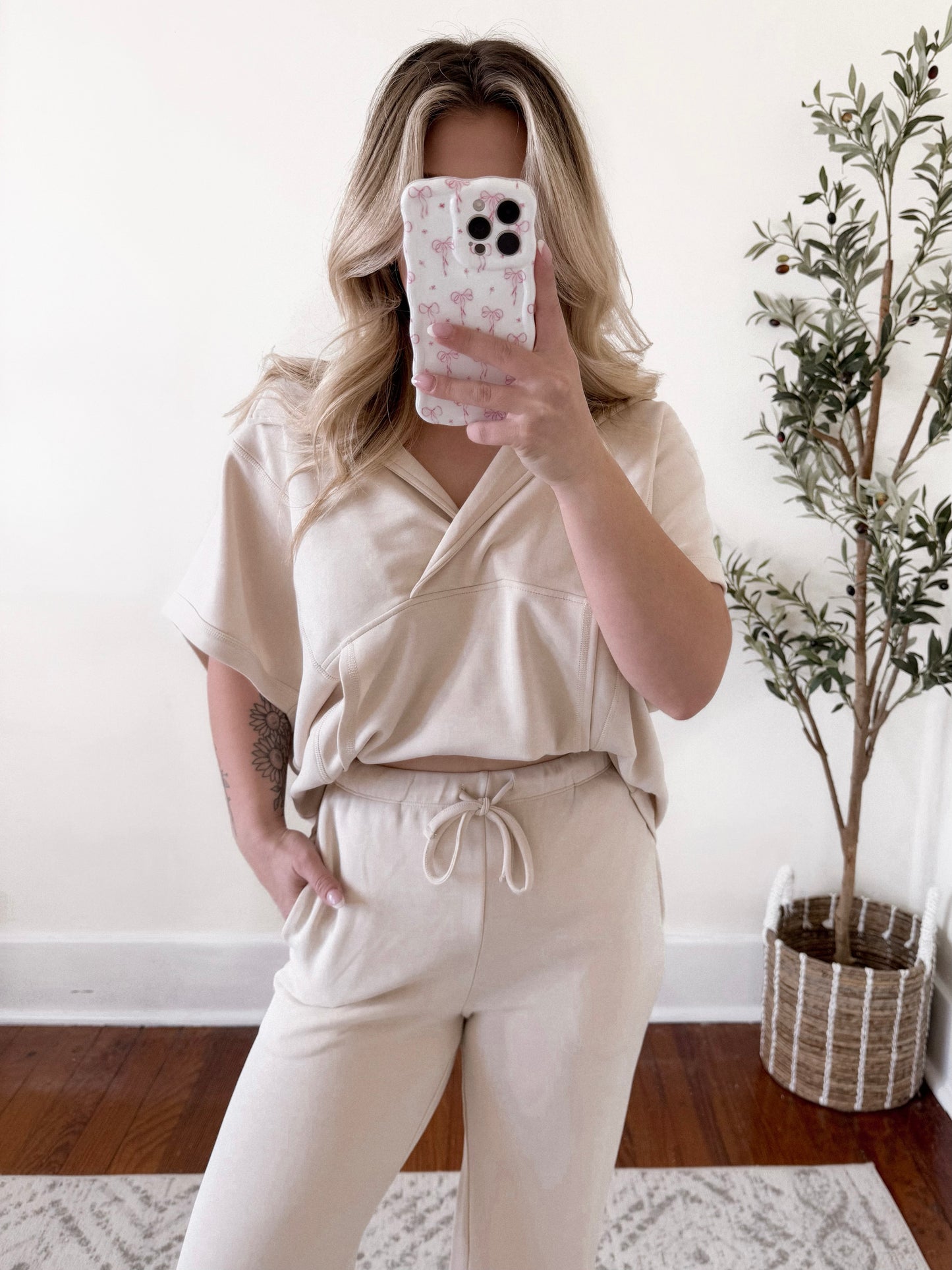 Scuba Cream Athleisure Set Final Sale