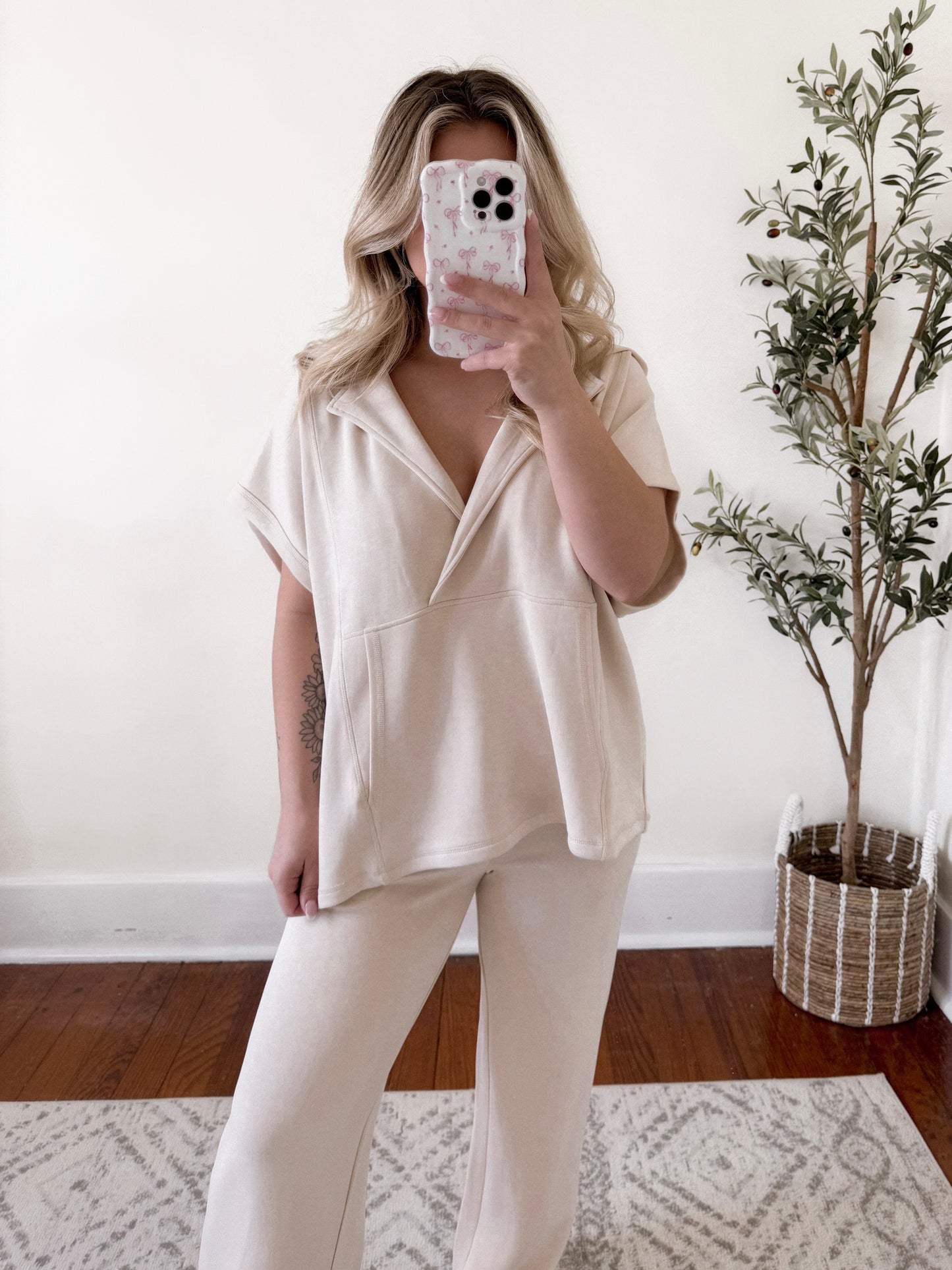 Scuba Cream Athleisure Set Final Sale