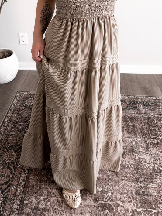 Olive Branch Striped Maxi Dress
