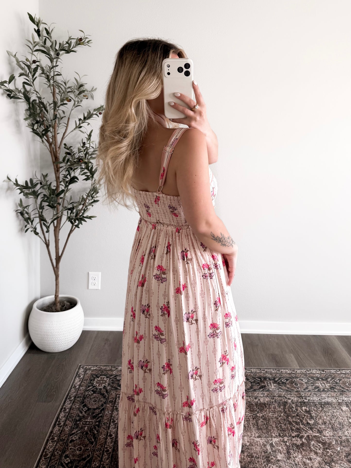 Palm Blossom Floral Maxi Dress