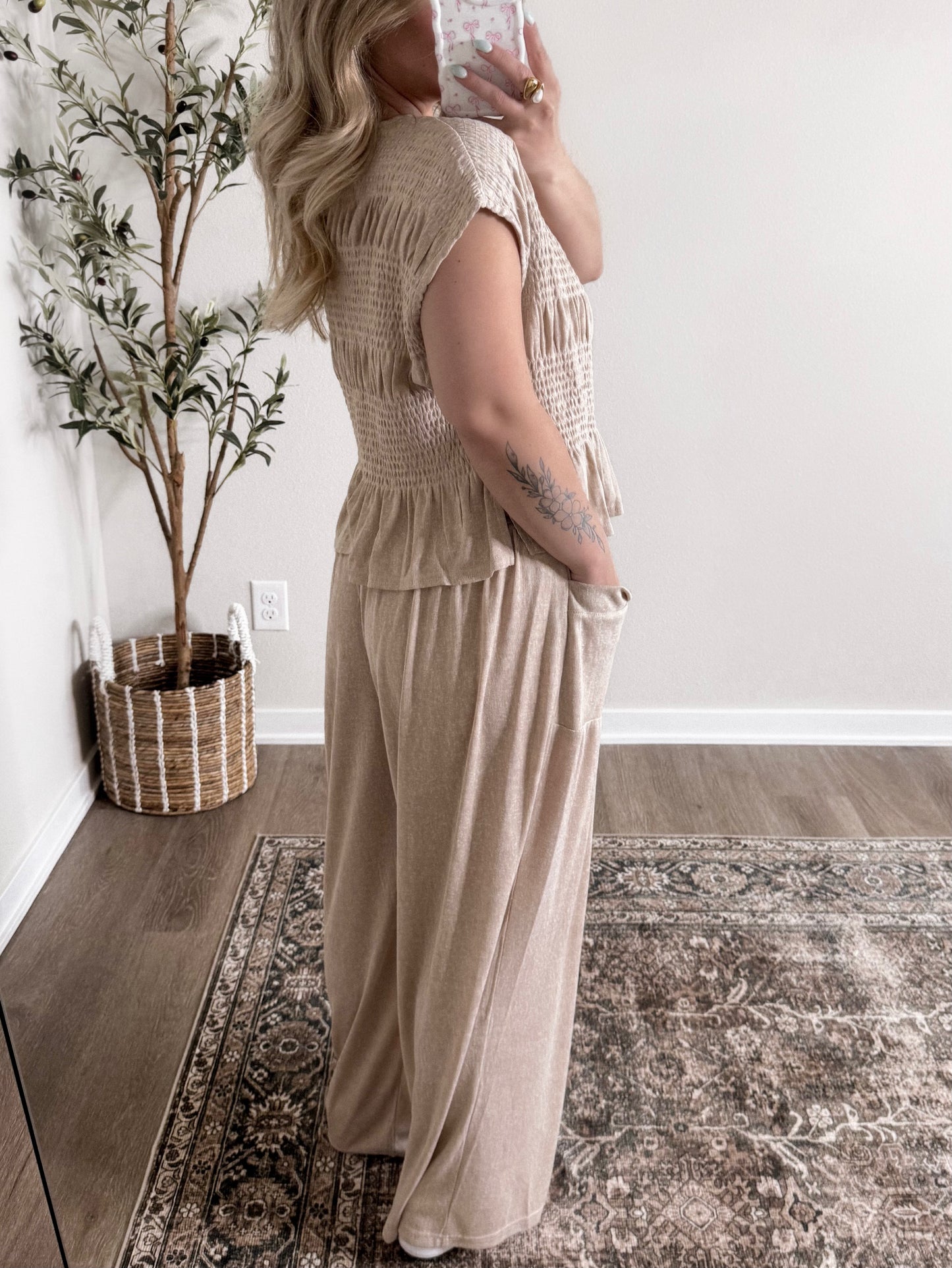 Daytime Relaxed Pant Set / Beige (coming in a new color soon)