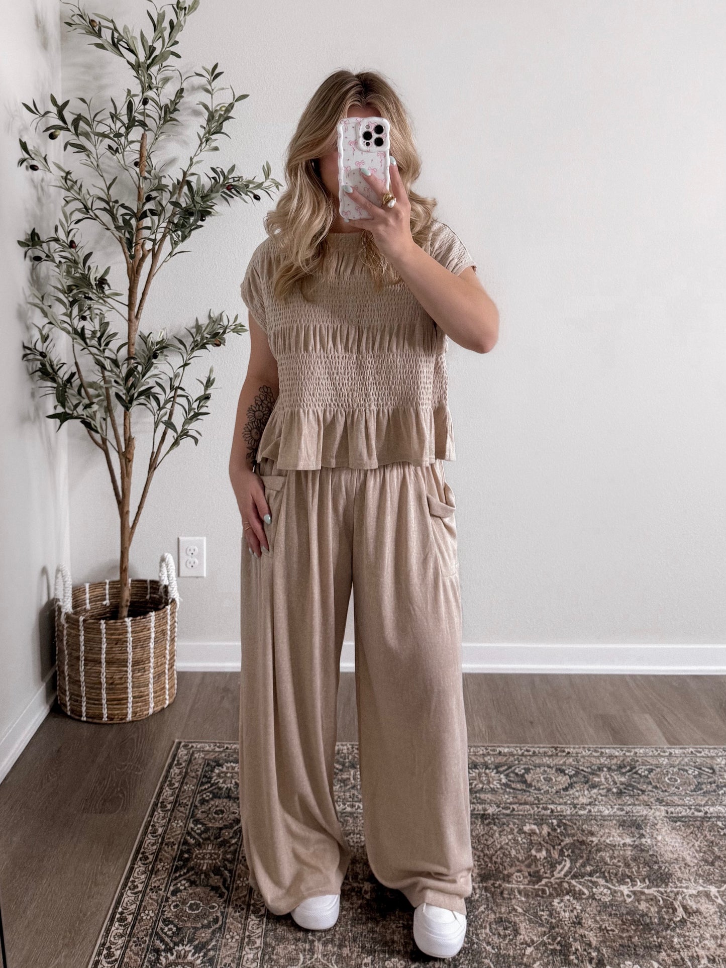 Daytime Relaxed Pant Set / Beige (coming in a new color soon)