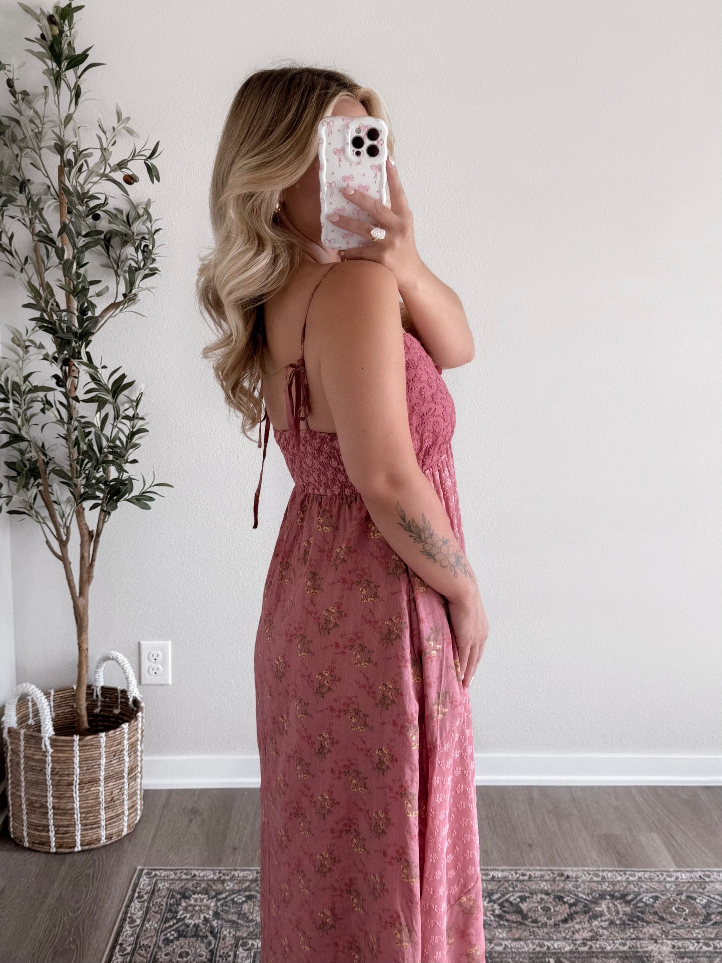 Claret Patchwork Maxi Dress