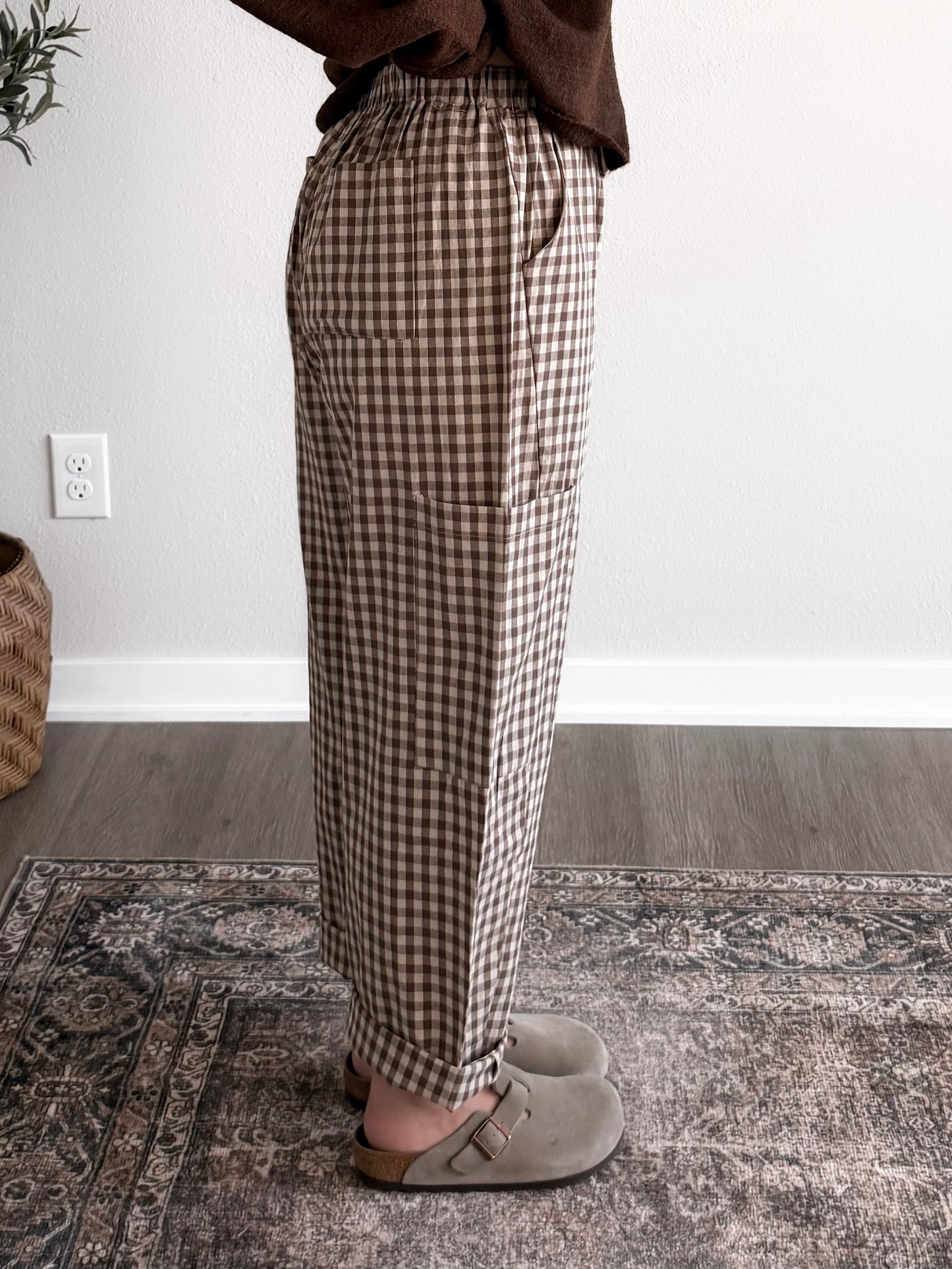 Banana Bread Gingham Pants