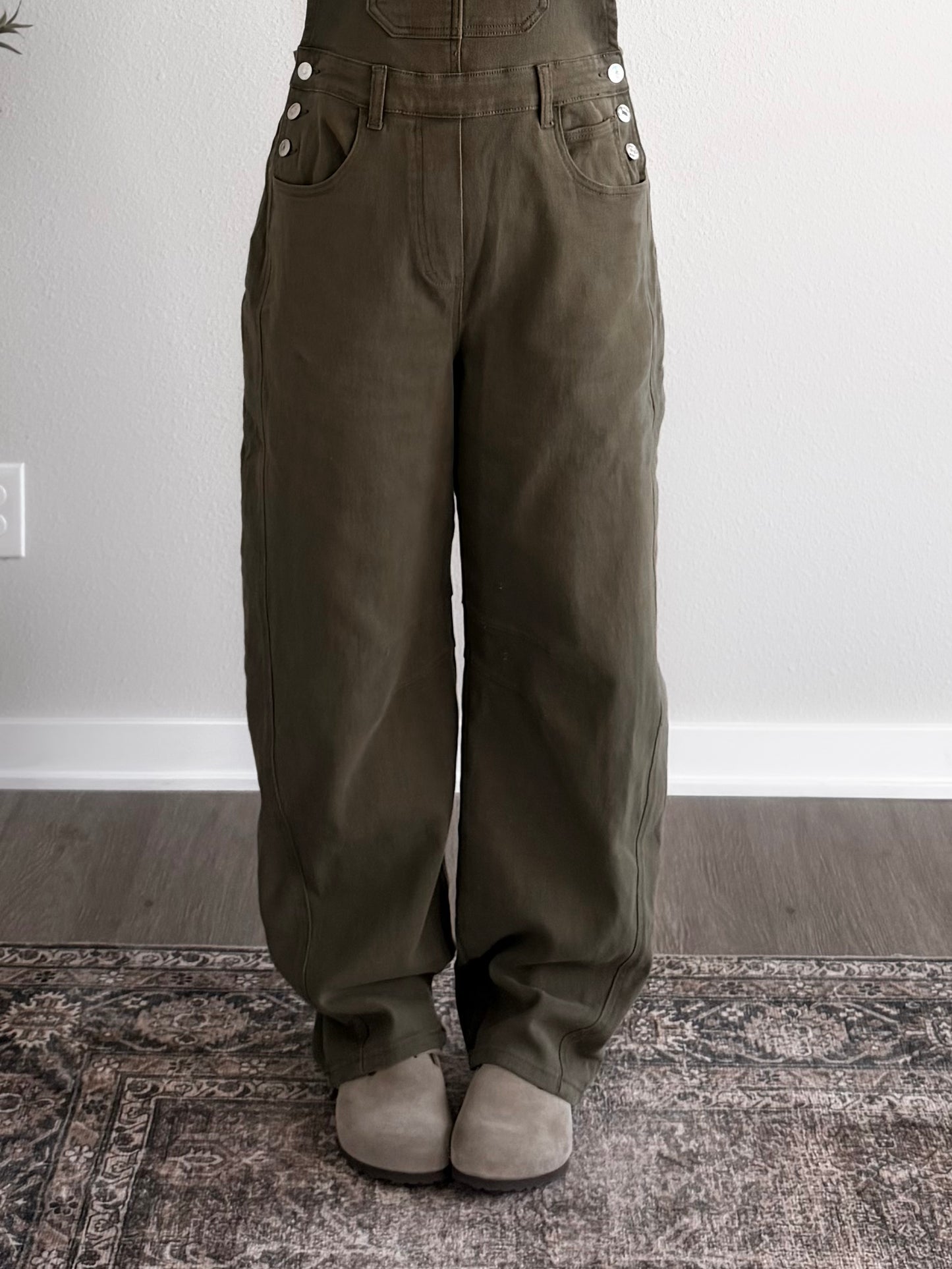 Outlook Barrel Denim Overalls / Olive