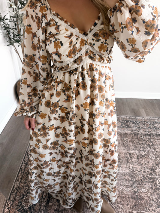 Butterfly Fields Floral Maxi Dress