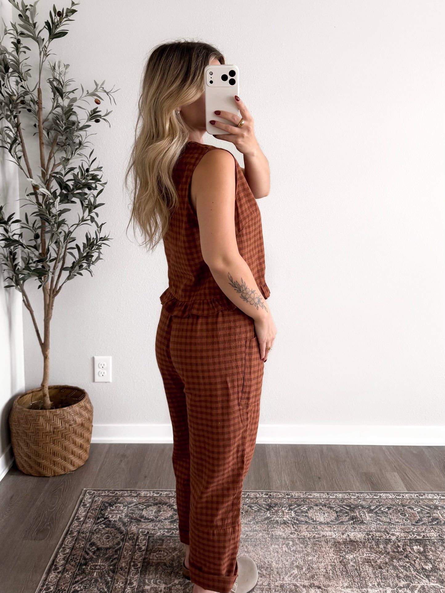Warm Spice Gingham Pant Set